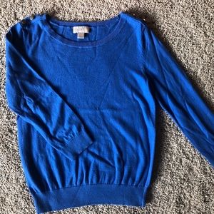 LOFT Sweater 3/4 Sleeve Blue